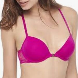 Fushia Front Close, Racerback, Lightly Lined, Underwire Bra 34A